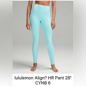 Lululemon Align Leggings 28” Cyan Blue